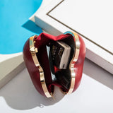 Red Heart Shaped Purse Ladies Evening Clutches for Wedding Party