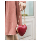 Red Heart Shaped Purse Ladies Evening Clutches for Wedding Party