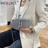 Sparkling Rhinestone Waist Bag Fanny Chest Pack Bling Chain Crossbody Pouch