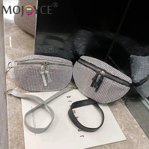Sparkling Rhinestone Waist Bag Fanny Chest Pack Bling Chain Crossbody Pouch