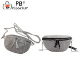 Women Rhinestone Waist Bag Fanny Chest Pack Bling Chain Crossbody Pouch