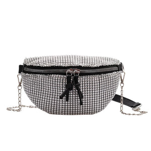 Rhinestone Waist Bag Fanny Chest Pack Bling Chain Crossbody Pouch