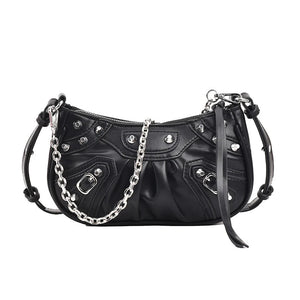 Women Rivet Crossbody Bag Chain Shoulder Messenger Bag