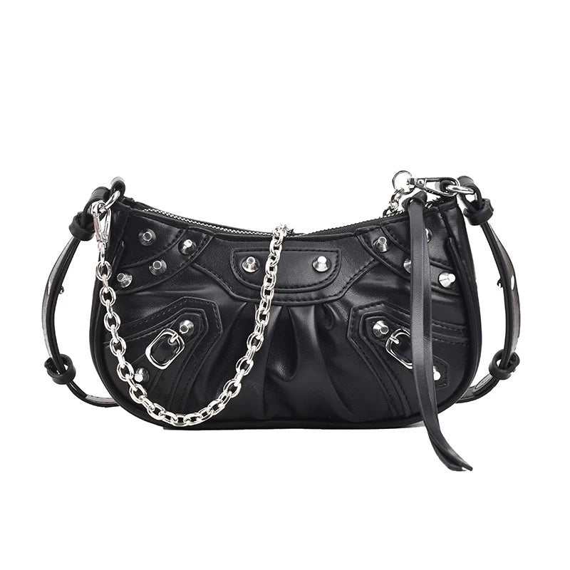 Women Rivet Crossbody Bag Chain Shoulder Messenger Bag