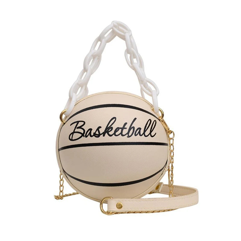 Basketball Shaped Women's Crossbody Handbag Classic Vintage Totes