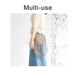 Round Straw Beach Bag Bohemian Woven Shoulder Bag