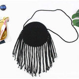 Round Straw Beach Bag Bohemian Woven Shoulder Bag