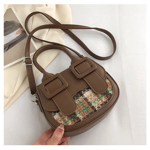 Women Saddle Handbag Double Buckle Shoulder Bags Casual Clutch Bag