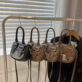 Women Saddle Handbag Double Buckle Shoulder Bags Casual Clutch Bag