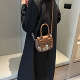 Women Saddle Handbag Double Buckle Shoulder Bags Casual Clutch Bag