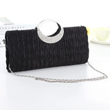 Satin Rhinestone Evening Clutch Bag Chain Handbag Purse Bridal Party