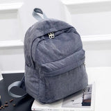 Corduroy Women School Backpack Teenger Girl Mochila Bagpack Pack