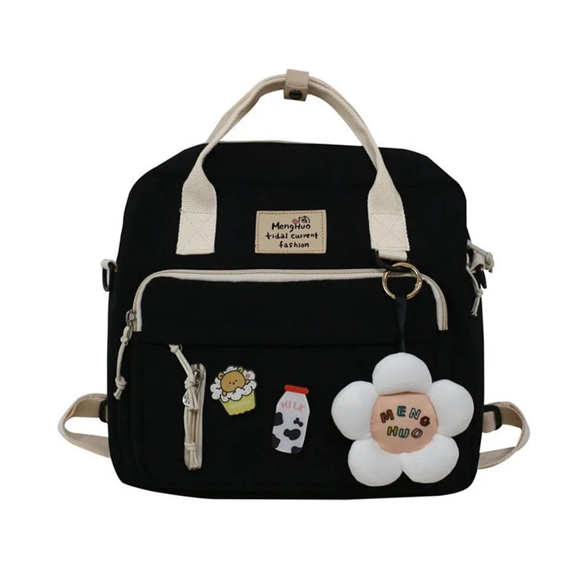 Women School Contrast Patchwork Large Capacity Girl Multifunctional Backpack