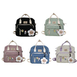 Women School Contrast Patchwork Large Capacity Girl Multifunctional Backpack
