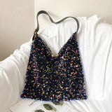 Sequin Evening Clutch Bag Women Shoulder Tote Shopping Bag