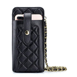 Small Sheepskin Crossbody Bag Mini Leather Plaid Shoulder Messenger Bag