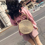 Rattan Beach Cross Body Bag Women Envelope Shoulder Shell Bag