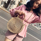 Rattan Beach Cross Body Bag Women Envelope Shoulder Shell Bag