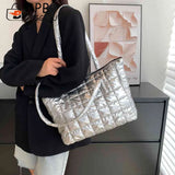 Solid Cotton Padded Shoulder Bags for Women