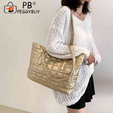 Solid Cotton Padded Shoulder Bags for Women