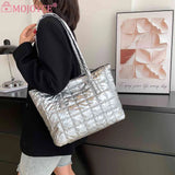 Women Cotton Padded Shoulder Bag Large Capacity Totes Bags