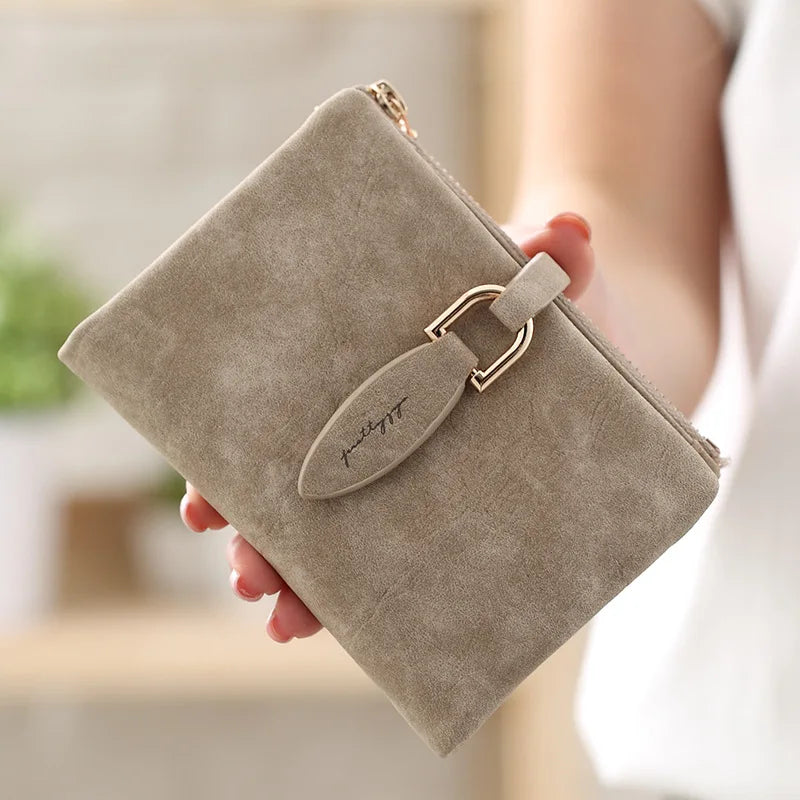 Vintage PU Leather Lady Clutch Wallet Matte Women Wallet Female Purse