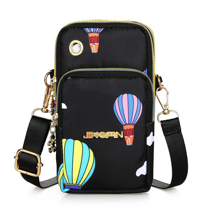 Women Shoulder Bag Balloon Phone Crossbody 3 Layer Wallet