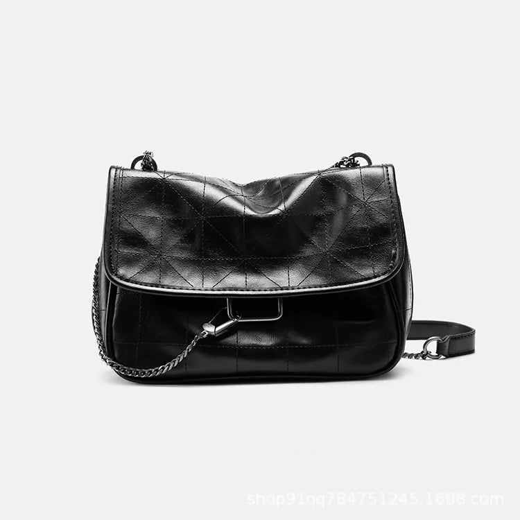Casual Crossbody Bag with Metal Chain for Women