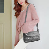 Women Shoulder Bag Double Layer Crossbody Bag Multifunction Big Capacity