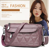 Women Shoulder Bag Double Layer Crossbody Bag Multifunction Big Capacity