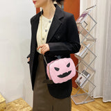 Funny Pumpkin Shape Shoulder Bag Chain Purse Glitter Crossbody Bag