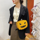 Funny Pumpkin Shape Shoulder Bag Chain Purse Glitter Crossbody Bag
