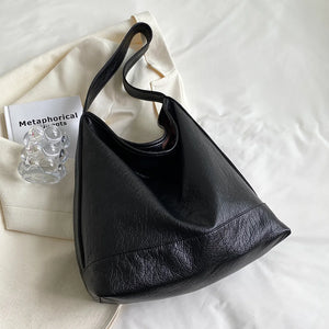 Vintage Pu Leather Women Shoulder Bag Large Capacity Tote
