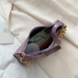 Women Shoulder Bag Leather Chain Handbags Crocodile Pattern Totes Armpit Bag