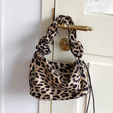 Leopard Pleated Totes Nylon Shoulder Bag