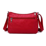 Women Shoulder Bag PU Leather Multi-layer Small Crossbody Bag Red Handbag
