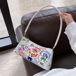 Printed PU Leather Small Shoulder Bag for Women