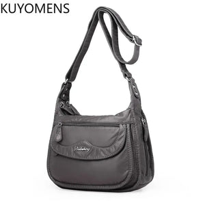 Women Shoulder Bag Pu Leather Crossbody Bag High Messenger Bag Grey