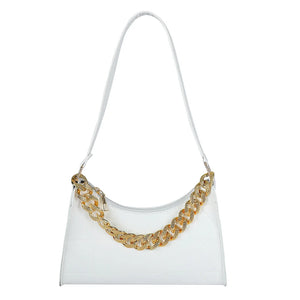 Women Shoulder Bag Chain Underarm Zipper High PU Leather Mini Phone Bag