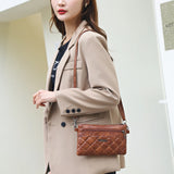 Soft Leather Shoulder Bag Solid Crossbody Satchel Flap Travel Business Bag