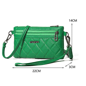 Soft Leather Shoulder Bag Solid Crossbody Satchel Flap Travel Business Bag
