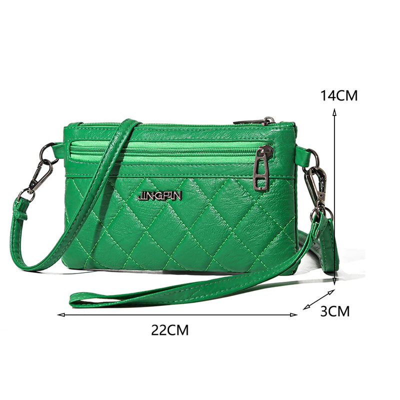 Soft Leather Shoulder Bag Solid Crossbody Satchel Flap Travel Business Bag