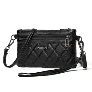 Soft Leather Shoulder Bag Solid Crossbody Satchel Flap Travel Business Bag