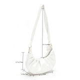 Women Shoulder Bag Solid Hobos Shopping Bag PU Leather Cloud Pleated