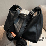 Women Shoulder Bag Solid PU Leather Crossbody Handbags High Capacity