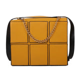 Patch Work Square Shoulder Bag Chain Ladies Handbag