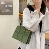 Patch Work Square Shoulder Bag Chain Ladies Handbag