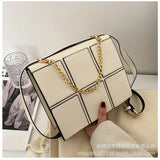 Patch Work Square Shoulder Bag Chain Ladies Handbag