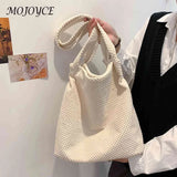 Winter Crochet Shoulder Bag for Women, Casual Solid Handbag