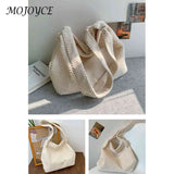 Winter Crochet Shoulder Bag for Women, Casual Solid Handbag
